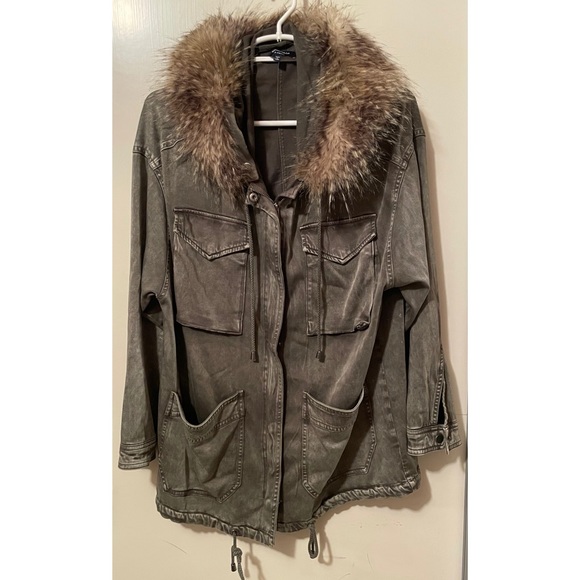 Splendid Dune Sateen Anorak Faux Fur Hood Jacket - Picture 6 of 13